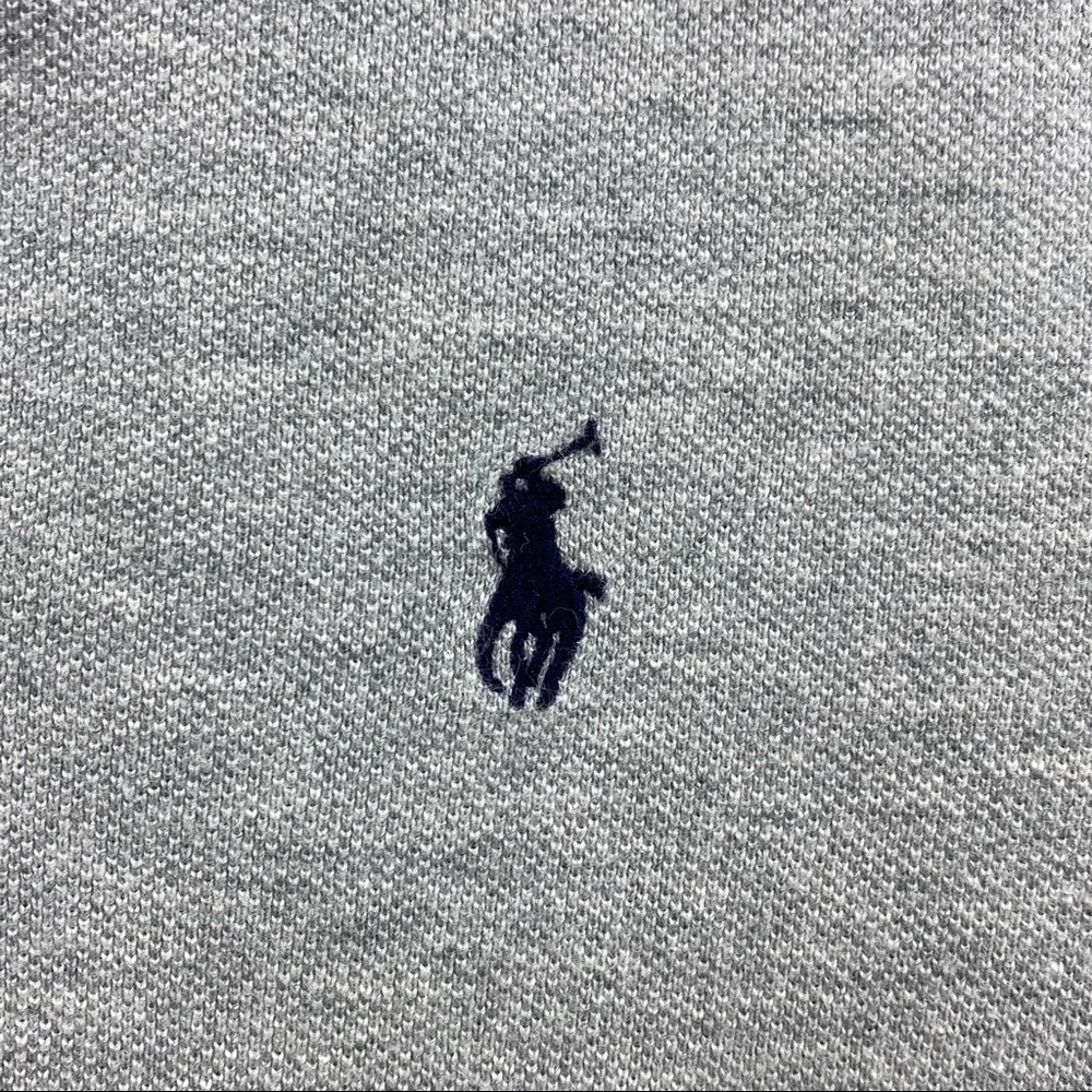 POLO Ralph Lauren Classic Cotton Mesh Polo Shirt Pony SS Heather Grey M 10-12 - Picture 7 of 15